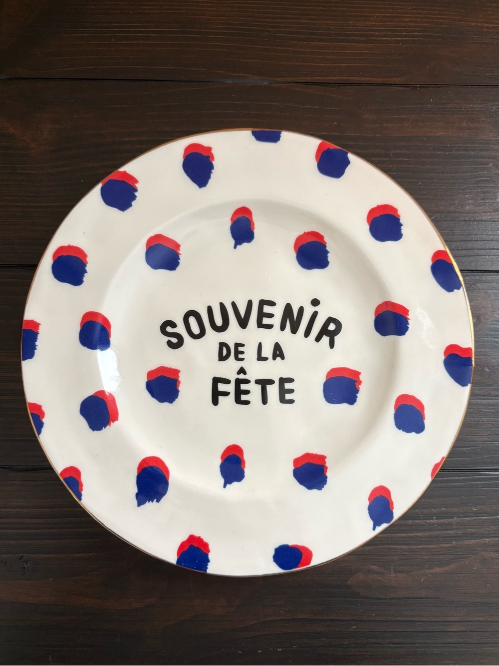 Clare V Souvenir de la Fête 8.5” plate NWT